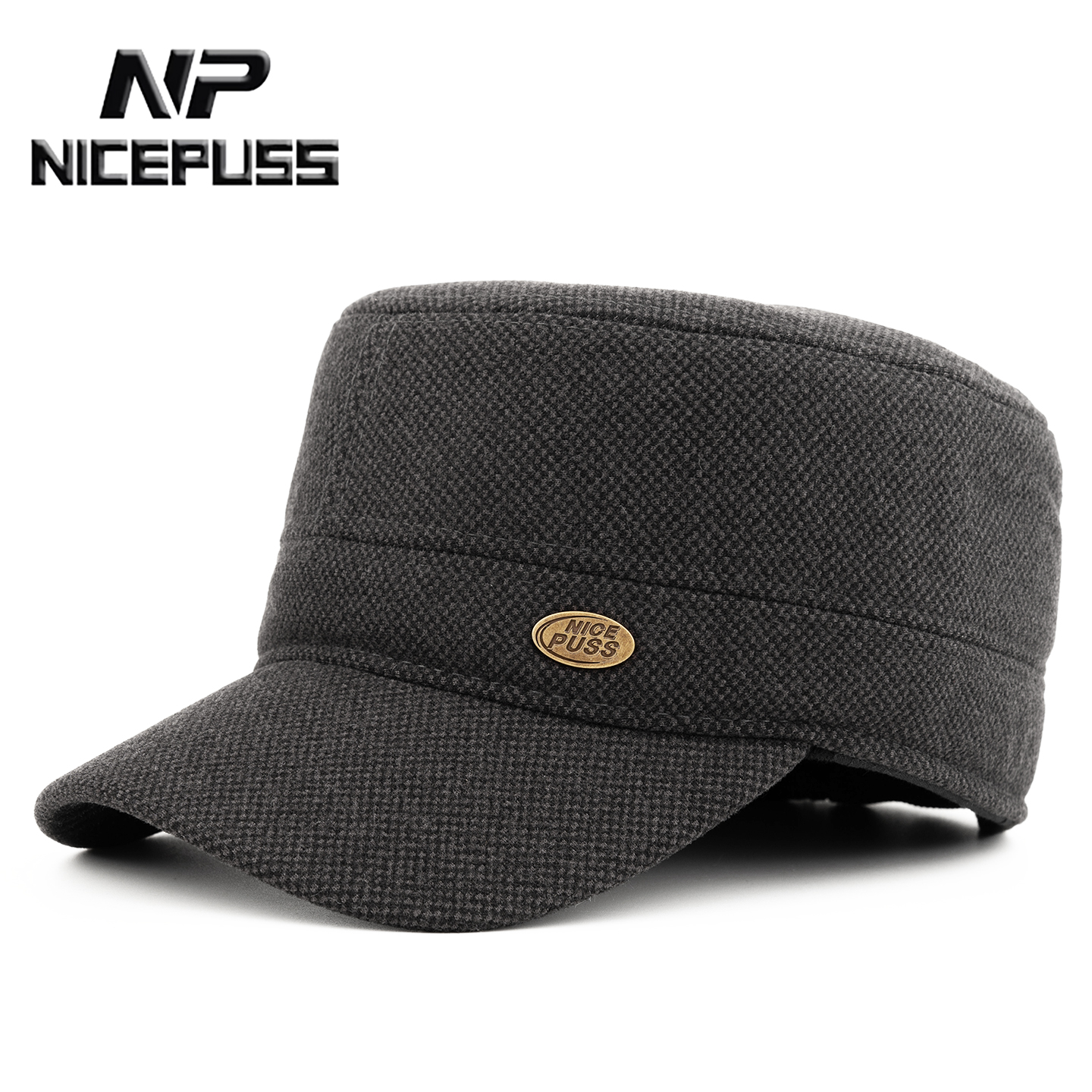 秋冬保暖护耳鸭舌帽中老年人