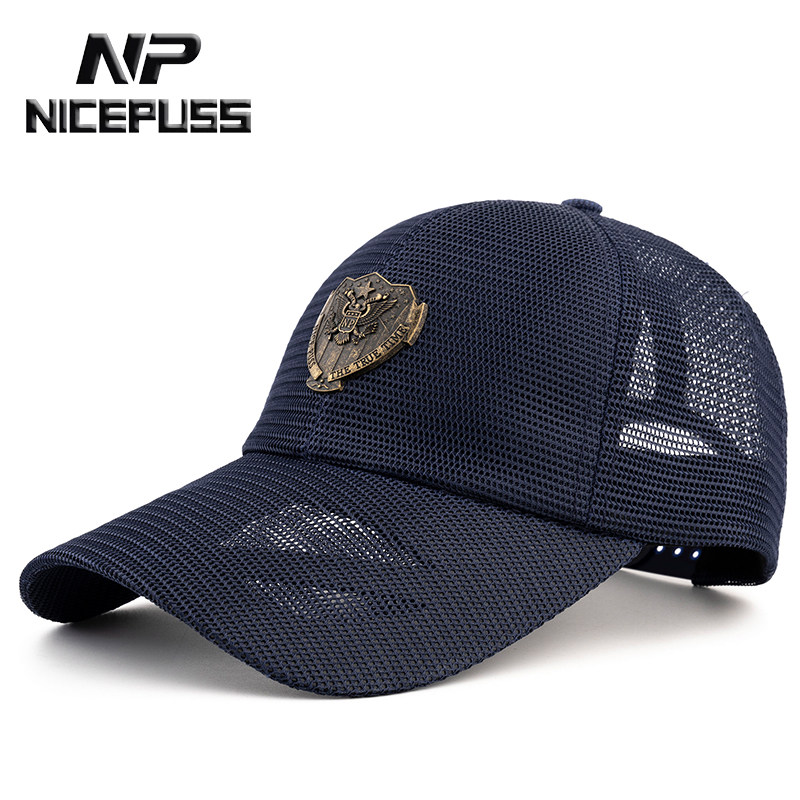 2026新款军旅风帽子男款夏季透气防晒遮阳棒球帽网眼鸭舌帽太阳帽