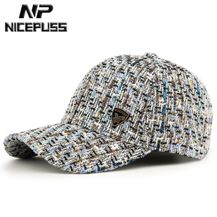 帽子男士高端品牌硬顶棒球帽秋冬百搭大牌风格子鸭舌帽潮牌正品帽