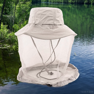 专业钓鱼帽子男款钓鱼帽男防晒遮阳帽男士户外登山垂钓专用防蚊帽