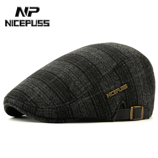 秋冬保暖帽子男款中老年2025新款加绒加厚鸭舌帽爸爸前进帽贝雷帽