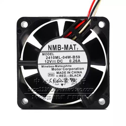 NMB 2410ML-04W-B59/B50 12V 0.26A 6025 6CM 双滚珠电源散热风扇