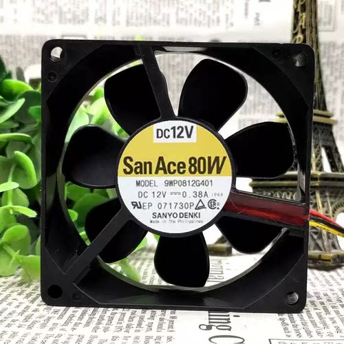 Sanyo三洋 9WP0812G401 IP68 12V 0.38A 8CM 8025 全防水散热风扇