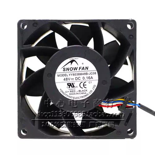 SNOWFAN 48V风扇 YY8038M48B-JC08 8cm变频器散热风扇 80*80*38mm
