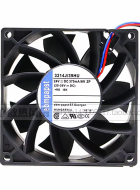德国 ebmpapst 3214J/39HU 24V DC 375mA 9W 9cm 变频器 散热风扇