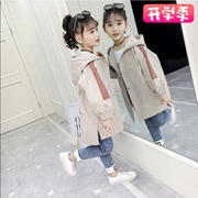 Áo cho bé gái mùa thu xuân hè 2019 mới 9 gas ngoại 10 10 bé 12-15 tuổi áo gió nữ lớn - Trench Coat