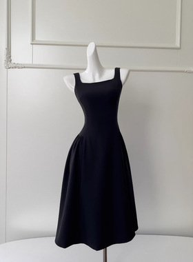 春夏季新款欧美吊带露肩收腰显瘦中长款礼服连衣裙女65223+65694