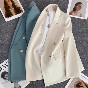 双排扣小西装 女外套小个子显瘦西服潮百搭 韩版 2025春秋新款
