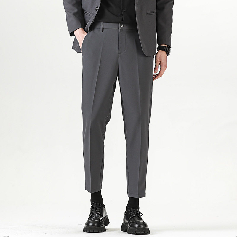 LKTM男装#轻熟风九分男士商务夏季休闲裤直筒小西裤高级感ins裤子