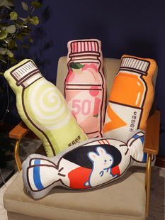 卡通柔软印花可乐饮料汽水糖果软体抱枕靠垫毛绒玩具拍照玩具装 饰