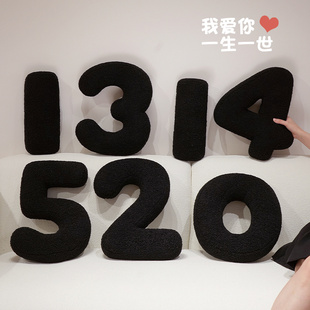 阿拉伯数字抱枕毛绒玩具儿童益智123456789抱枕沙发靠垫拍摄道具