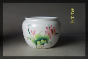 美院手绘荷花茶洗茶海建水 平价不议价!