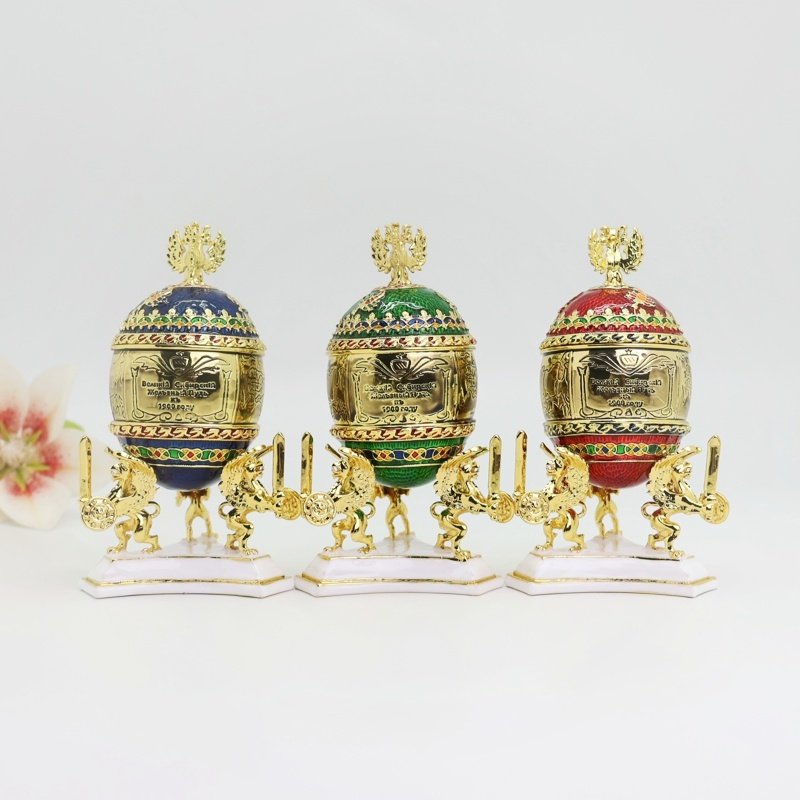 精美彩绘金属火车战马俄罗斯鸡蛋珐琅装饰摆件家居工艺品收藏品