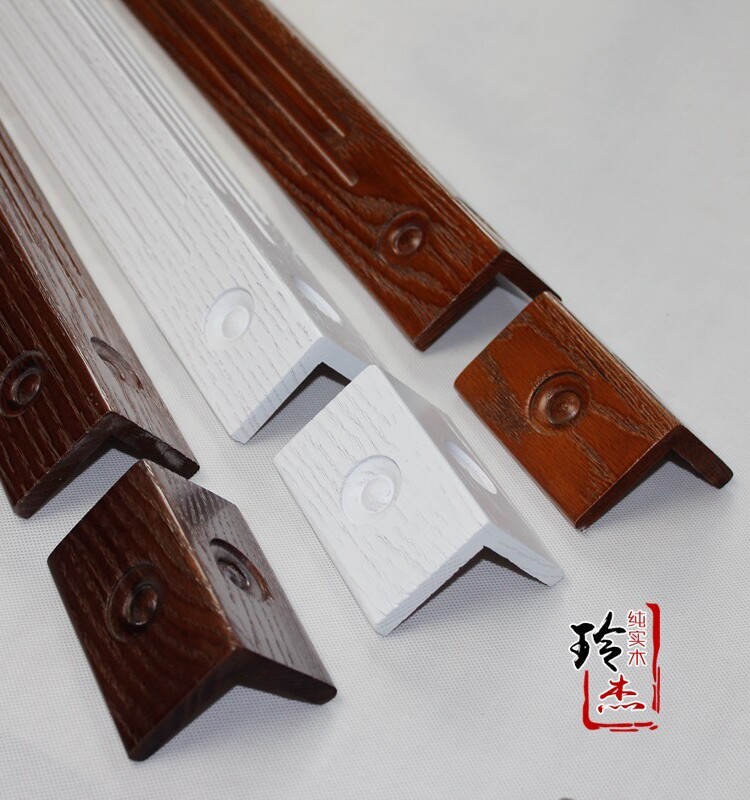 纯实木开放漆免打孔护角红橡木龙眼护墙角阳角线护角线防撞护角条