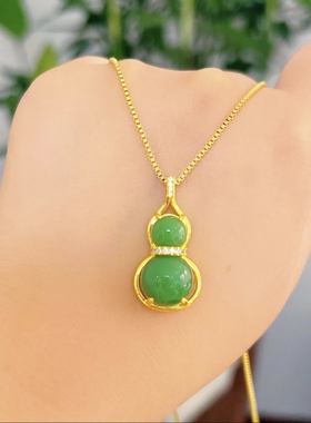 项链钛钢盒子链女八宝葫芦锁骨链