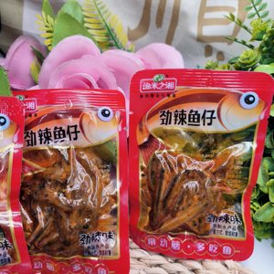 渔米之湘鱼肉零食劲辣鱼仔盐局味劲辣味独立包装散装称重开袋即食