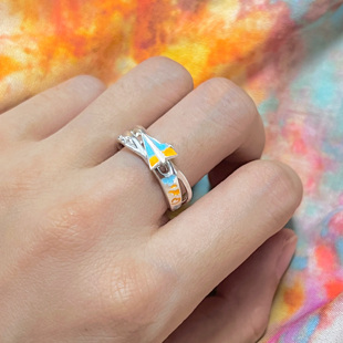 恋与深空夏以昼橘子海纸飞机戒指二次元印象衍生指环游戏甜美饰品