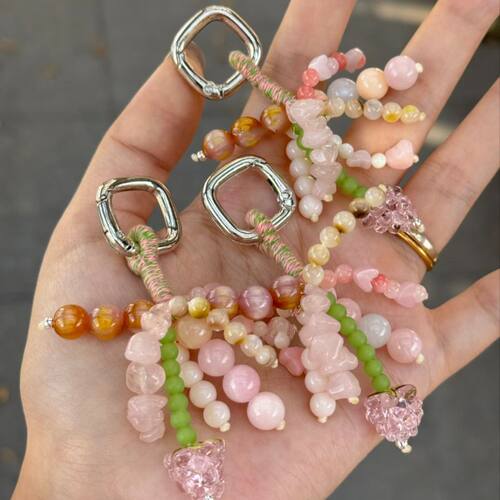 【水晶粉葡萄】桃桃乌龙味的mini小挂件钥匙扣包包挂件手机链