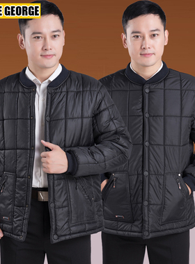 冬季加厚款中老年人棉袄外套宽松大码保暖棉服男爸爸冬装棉衣工装