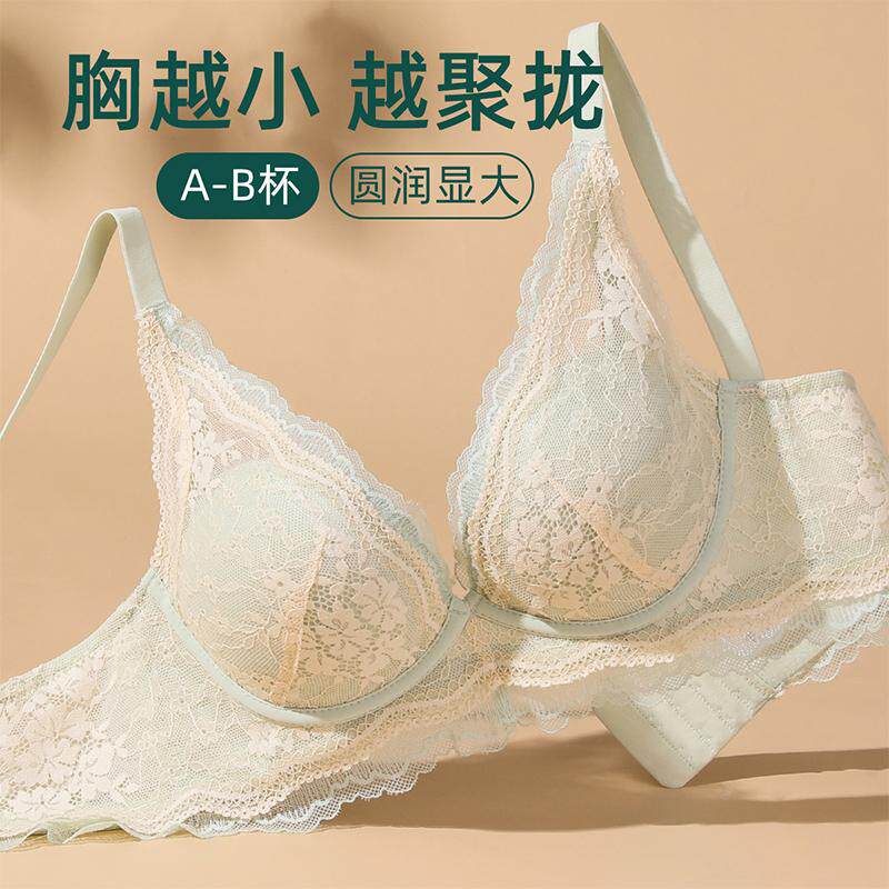 伊丝艾拉 法式性感小胸无钢圈聚拢文胸柔软舒适内衣女胸罩调整型