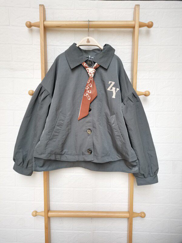 여아 늦가을 인형풍 윈드 브레이커 재킷 중년 이상 아동 가을 타이 재킷