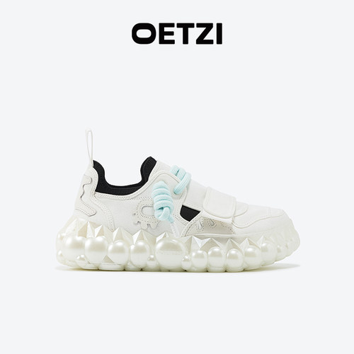 OETZI融冰系列厚底帆布小白鞋