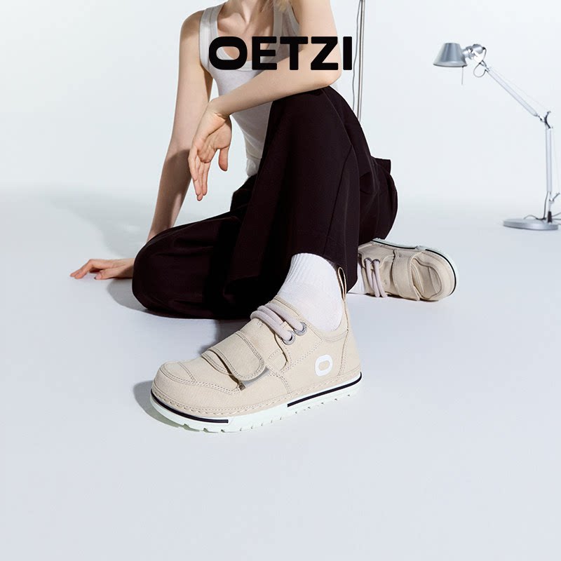 OETZI冰人奥兹秋冬季平底休闲板鞋男士百搭丑萌鞋帆布女鞋憨憨鞋