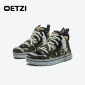 oetzi商场同款 情侣短靴百搭纯色马丁靴清新丑萌鞋 高帮鞋 女秋冬季