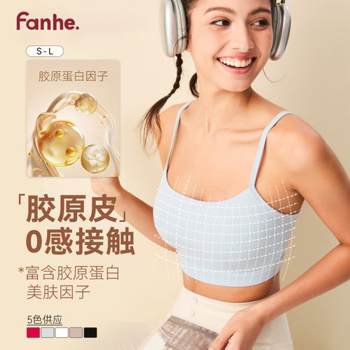 新款美背运动内衣女防震聚拢瑜伽健身细带文胸吊带U背可外穿背心
