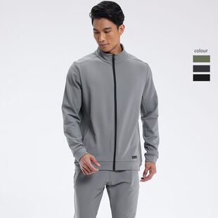 春秋运动长袖男款针织开衫休闲透气健身跑步训练速干薄款运动外套