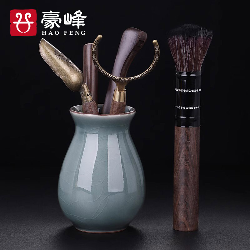 豪峰哥窑茶具配件泡m茶工具大全茶针茶刀茶则功夫茶具茶道六君子