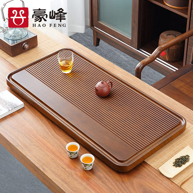 豪峰高茶盘家用2025新款竹木茶托 托盘茶具干泡茶台电木款父亲节