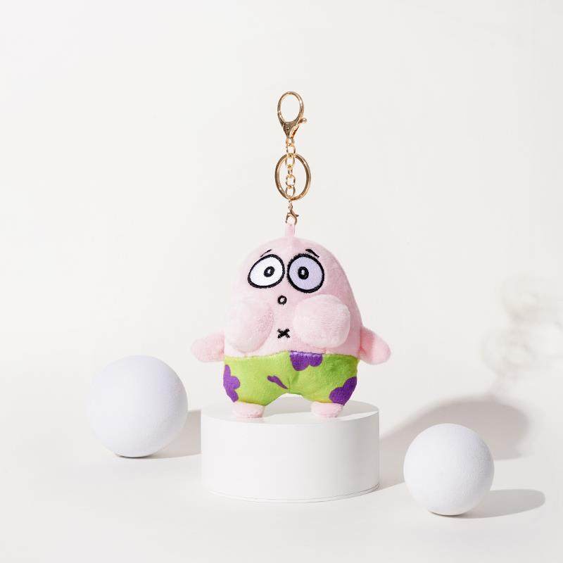 包包挂件卖萌海绵宝宝派大星毛绒玩偶公仔钥匙扣情侣书包揹包挂饰