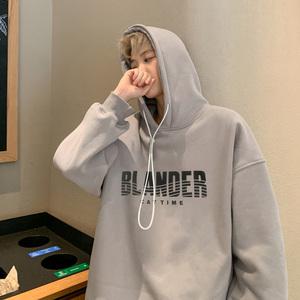 现货 华棉复合加绒加厚硅胶印连帽卫衣男 B213-8123-P70控88图片