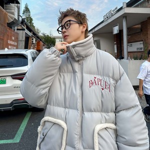 2024冬季保暖面包服男羊羔毛拼接重工艺棉衣 B213-8105-P148控188图片