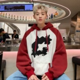 2024秋季复合拼接撞色卫衣男印花连帽B213-8075-P70控88，男装卫衣，星座617A-4