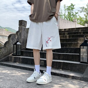 新中式风男亚麻裤潮休闲短裤 B213-8147-P28控39图片