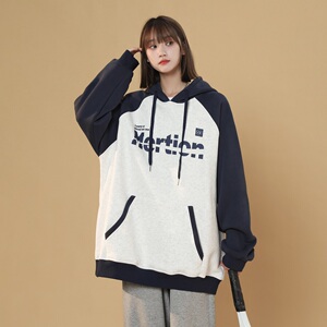 2024秋季复合卫衣女中性撞色拼接 B213-8065-P70控88图片