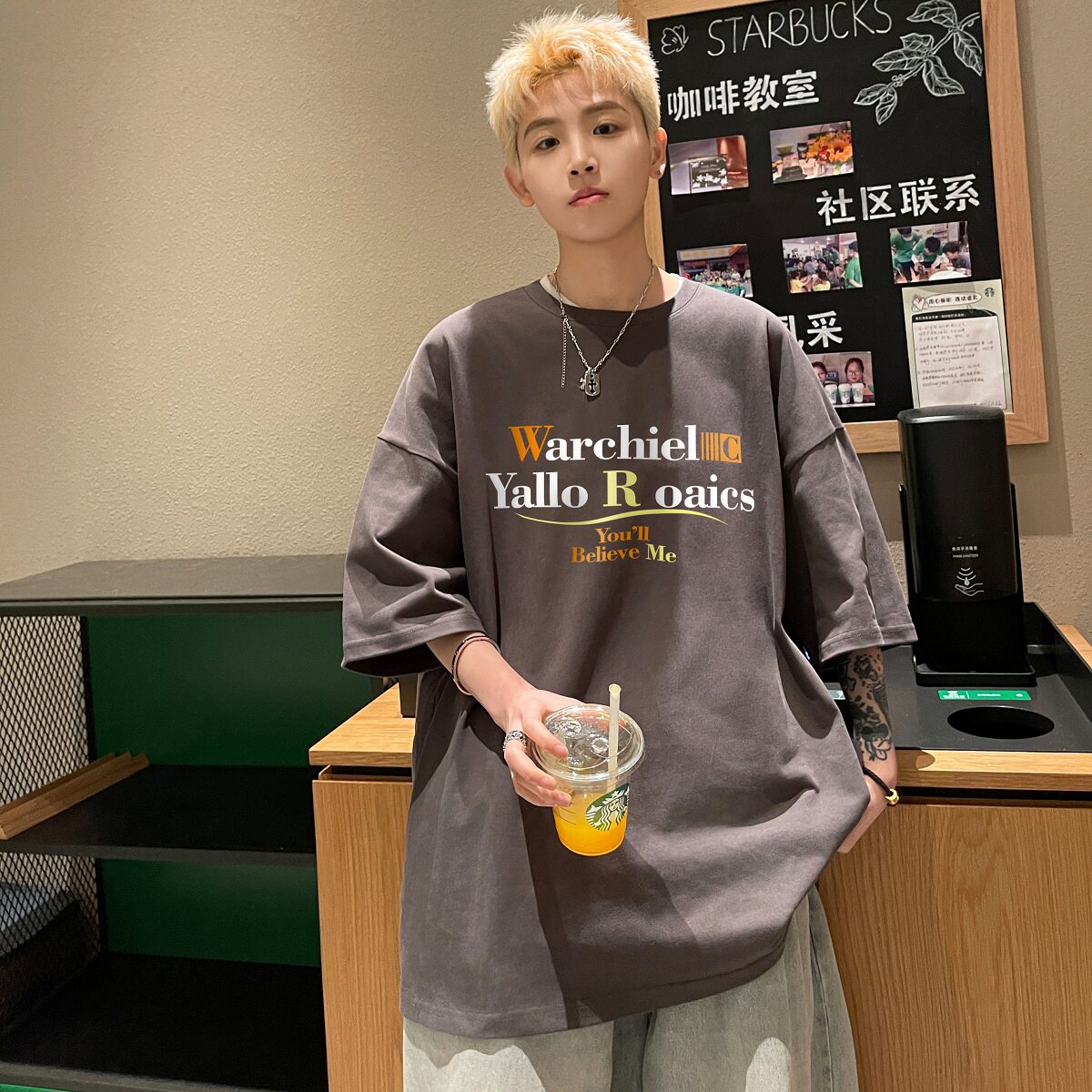 24ss美式重磅纯棉t恤短袖男款夏季半袖上衣B213-8131-P25控39,男装T恤,星座617A-4