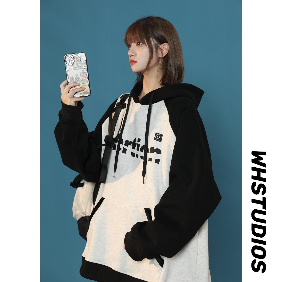 2024秋季复合卫衣女中性撞色拼接B213-8065-P70控88，女装卫衣/绒衫，星座617A-4