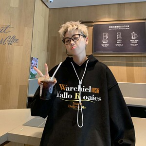 现货 华棉复合加绒加厚字母连帽卫衣 B213-8113-P70控88图片