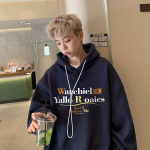现货 华棉复合加绒加厚连帽卫衣男帽衫 B213-8113-P70控88图片