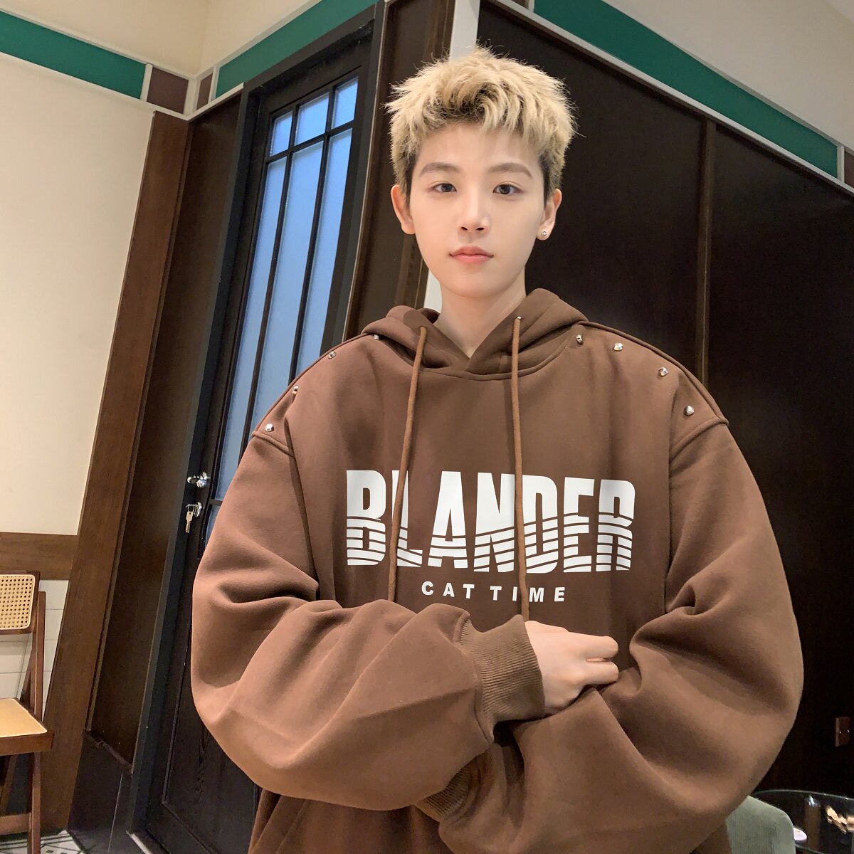 现货华棉复合加绒加厚硅胶印花卫衣男B213-8107-P80控98,男装卫衣,星座617A-4