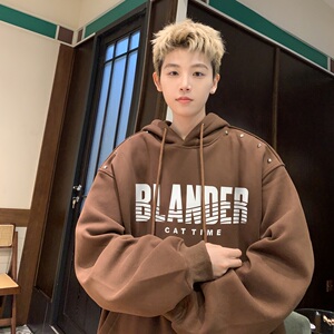 现货 华棉复合加绒加厚硅胶印花卫衣男 B213-8107-P80控98图片