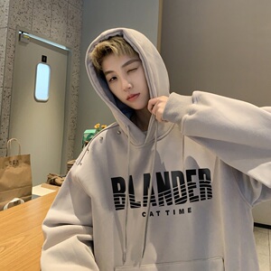 现货 华棉复合加绒加厚硅胶印花卫衣男 B213-8107-P80控98图片