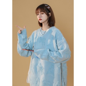 2024冬季假两件毛巾绣毛衣女圆领打底衫 B213-6989-P70控88图片