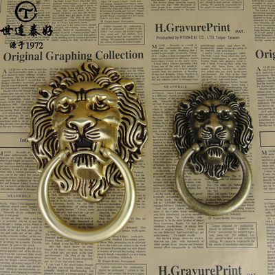 纯铜兽头门环中式复古拉手拉环