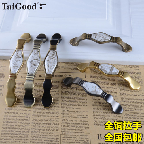世连泰好陶瓷复古欧式橱柜铜拉手