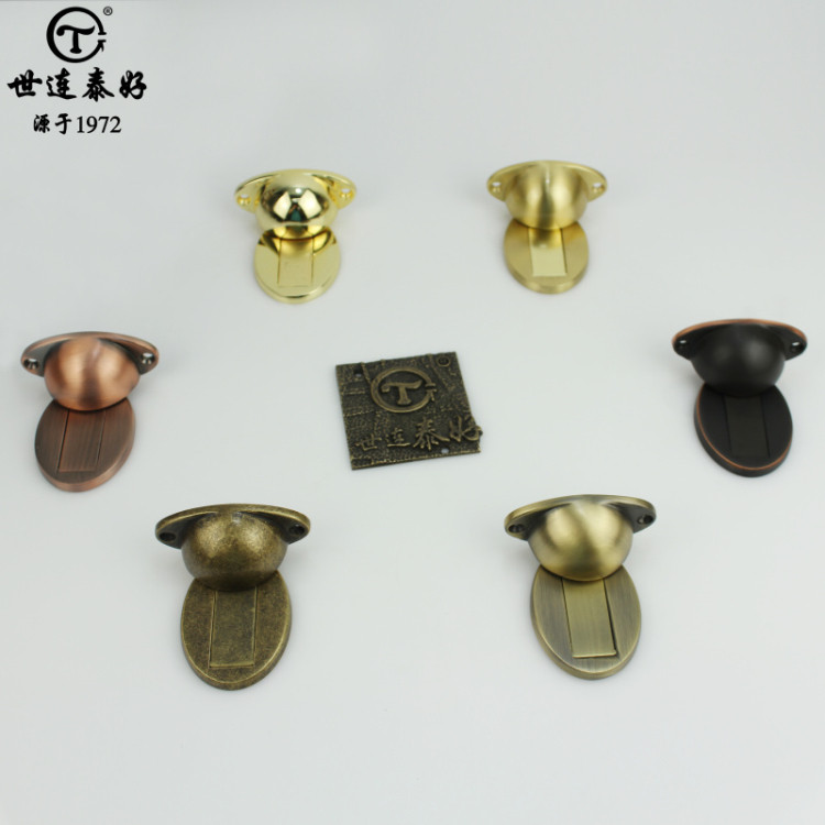 世连泰好门吸纯铜黑色仿古地板吸全铜门碰门挡房门卫生间地吸金色