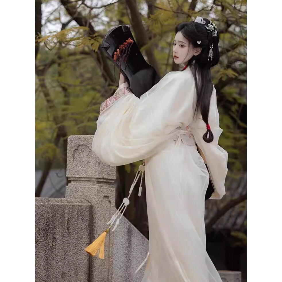 2026新款【虞美人】汉服女款战国袍齐腰夏季古装大袖衫清冷直裾袍